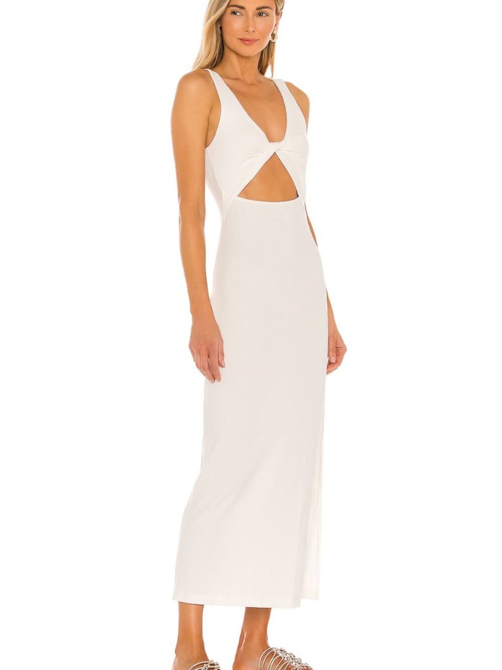 L*SPACE Nico Dress in Cream | Size S | Cutout Maxi | REVOLVE
